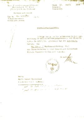Genehmigungsbescheid (Aviso de autorización).