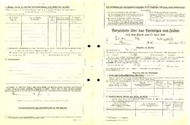 Verzeichnis über das Vermögen von Juden (Registro de los bienes de los judíos).