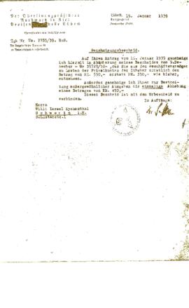 Genehmigungsbescheid (Aviso de autorización).