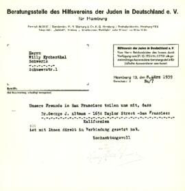 Mensaje del Beratungsstelle des Hilfsvereins der Juden in Deutschland e. V.