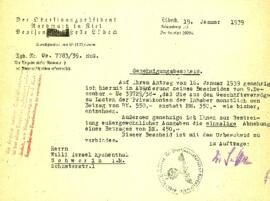 Genehmigungsbescheid (Aviso de autorización).