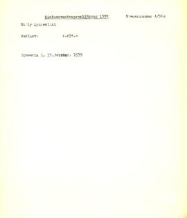Einkommensteuererklärung 1938