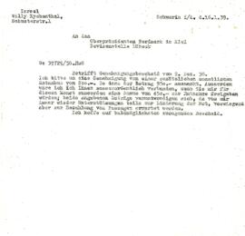Mensaje al presidente de Finanzas de Nordmark in Kiel