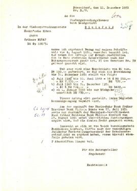 An die Wiedergutmachungskammer des Landgerich