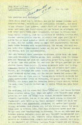 Sehr geehrter Herr Kychenthal!