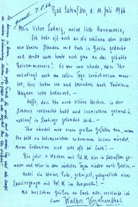 Mein Lieber Ludwig, meine liebe Annemarie