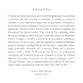 Reseña "A la Luz de Eva"