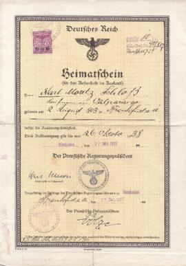 Heimatfchien fur den Aufenthalt im Ausland