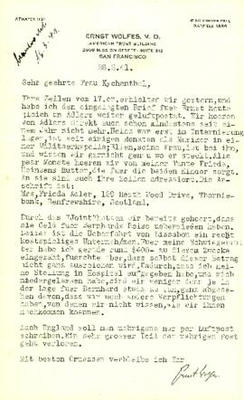 Sehr geehrte Frau Kychenthal