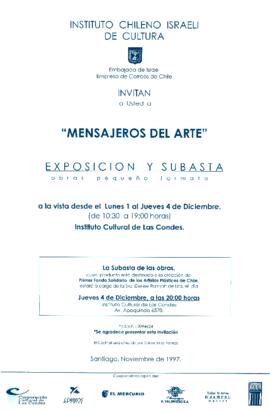 Invitación a exposición y subasta "Mensajeros del Arte"