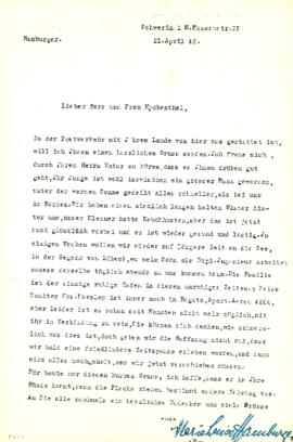 Lieber Herr und Frau Kychenthal