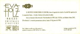 Invitación inauguración exposición "Raíces. Cristales cinéticos"