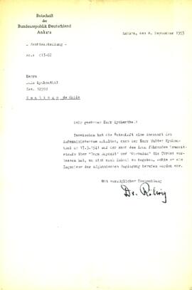 Sehr geehrter Herr Kychenthal!