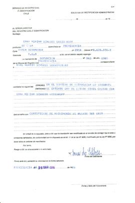 Solicitud de rectificación administrativa