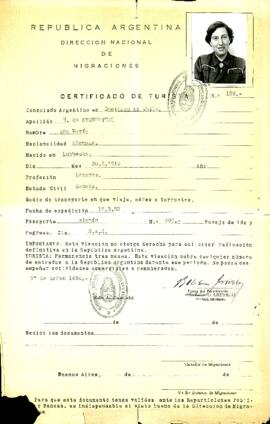 Certificado de turista