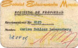 Tarjeta de registro de propiedad