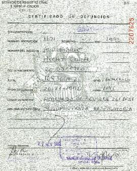 Certificado de defunción