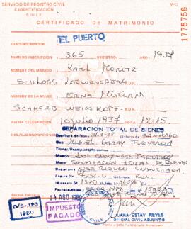 Certificado de matrimonio con observación