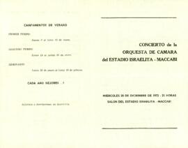 Díptico Concierto de la Orquesta de Cámara del Estadio Israelita – Maccabi