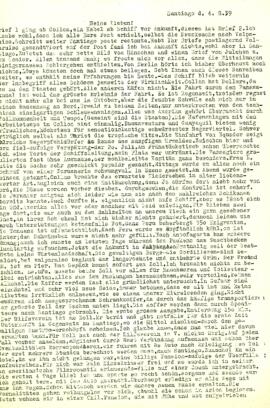 Meine Lieben! Brief 1 ging ab Collon, ein Kabel ab Schiff vor ankunft, dieses ist Brief 2