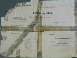 Orden de liberación de Leo Drexler del campo de concentración Buchenwald
