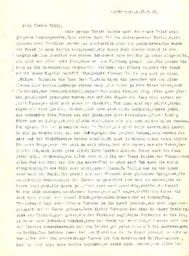 Mein lieber Willy, eine grosse Freude hatwie auch der erste Brief Dein jüngster hervorgerufen