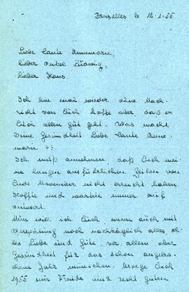 Liebe Tante Annemarie, Lieber Onkel Ludwig, Lieber Hans