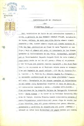Protocolización de inventario de Kychenthal Willy a petición de Eugenio Cornejo Fuller